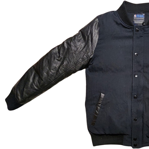 BROOKLYN 67 New York Nets Duck down filled Varsity Jacket Detachable Hood Mens L - Picture 13 of 16